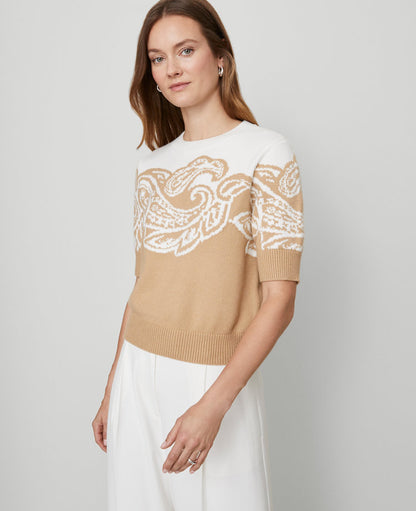 Petite Paisley Jacquard Sweater