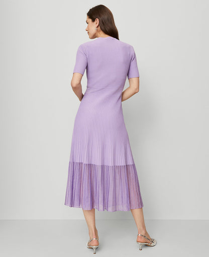 Petite Mock Neck Mixed Media Sweater Dress