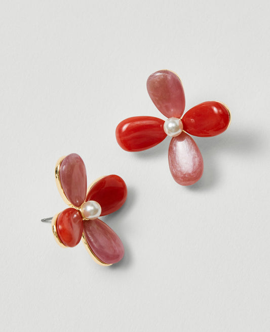 Acetate Flower Stud Earrings