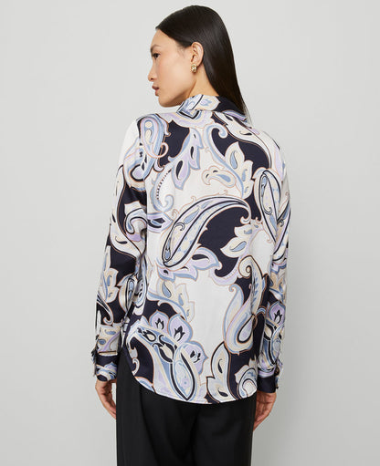 Petite Paisley Satin Essential Shirt
