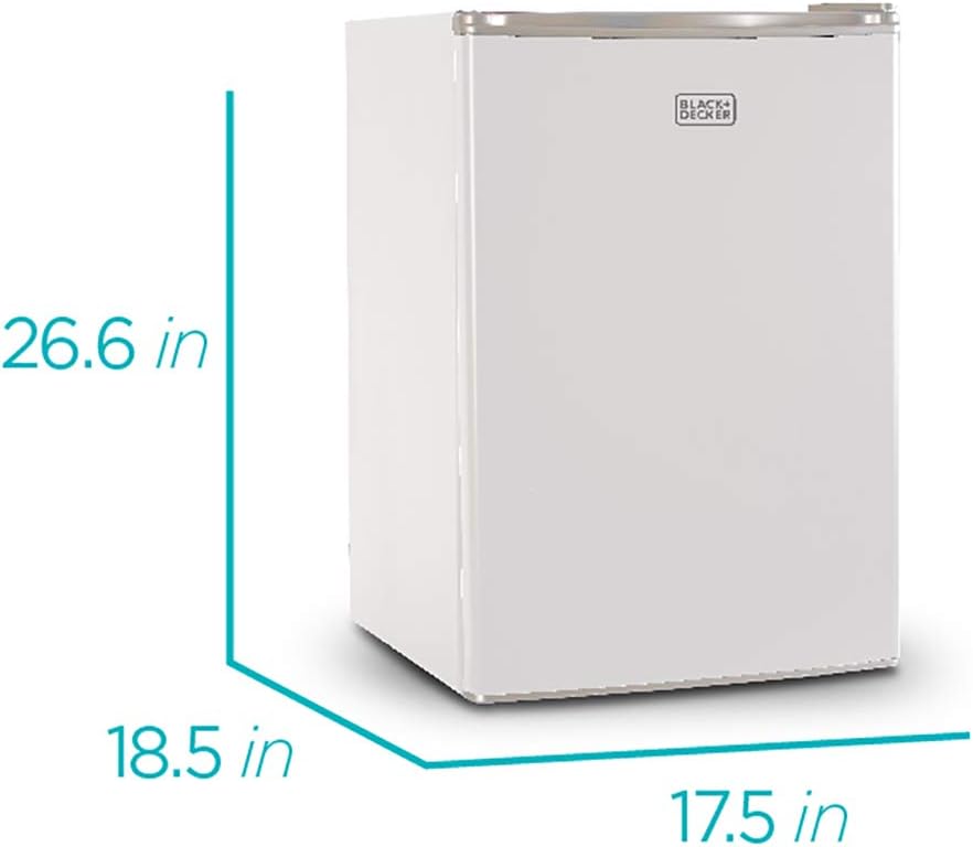 BLACK+DECKER BCRK17B Compact Refrigerator Energy Star Single Door Mini Fridge with Freezer, 1.7 Cubic Feet, Black
