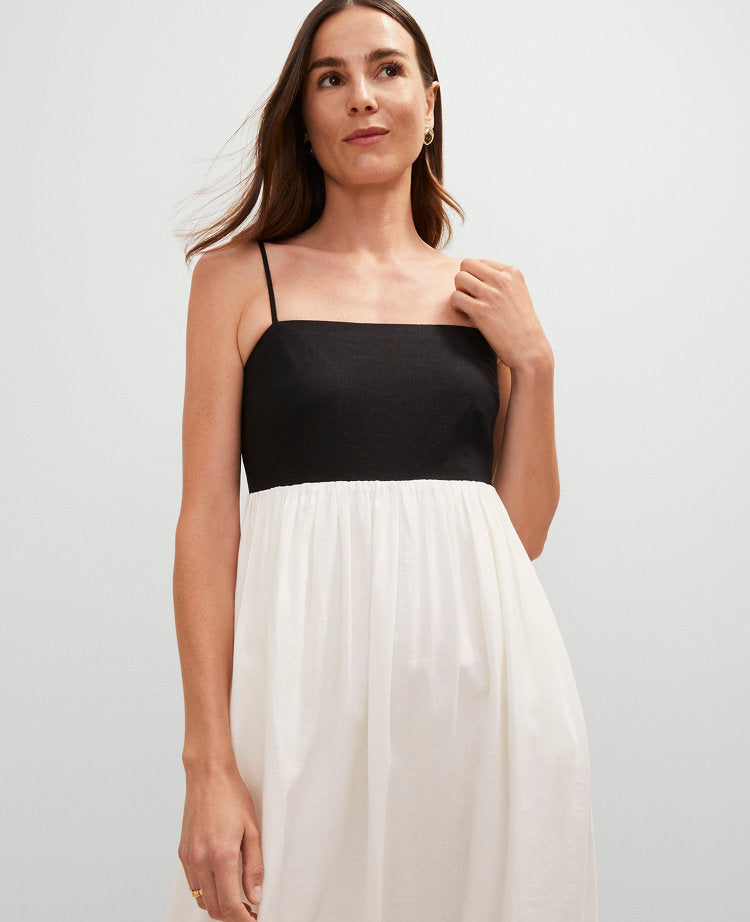 Strappy Linen Blend Maxi Dress