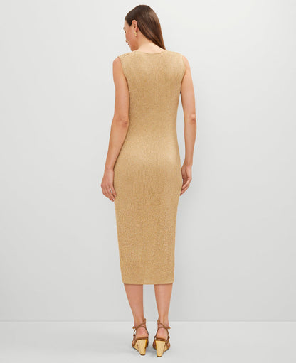 Ribbed Lurex Midi Dress
