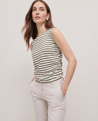 Weekend Collection Striped Side-Tie Tank Top