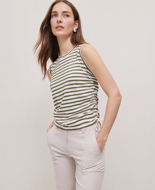 Weekend Collection Striped Side-Tie Tank Top