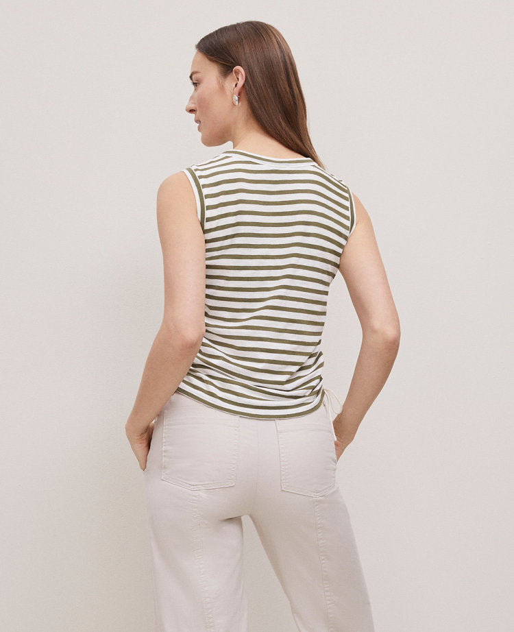 Weekend Collection Striped Side-Tie Tank Top