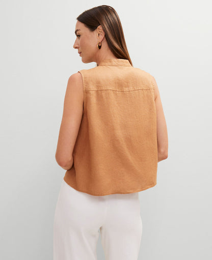 Linen Sleeveless Shirt