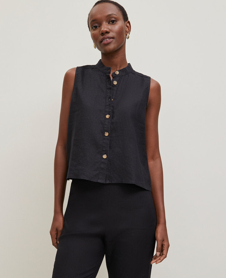 Linen Sleeveless Shirt