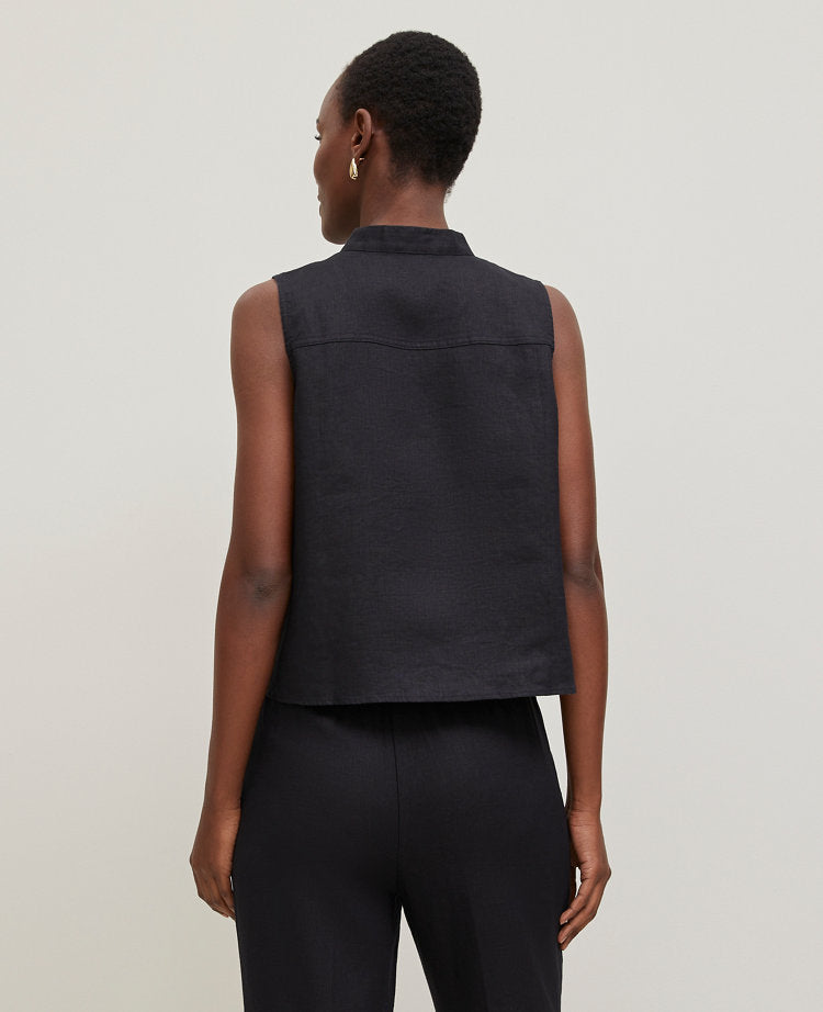 Linen Sleeveless Shirt
