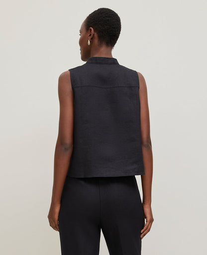 Linen Sleeveless Shirt
