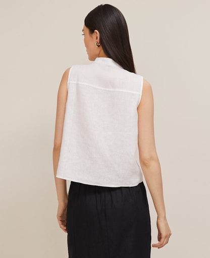 Linen Sleeveless Shirt