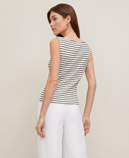 Ribbed Sleeveless Button Top