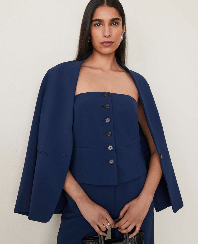 The Strapless Vest in Fluid Crepe