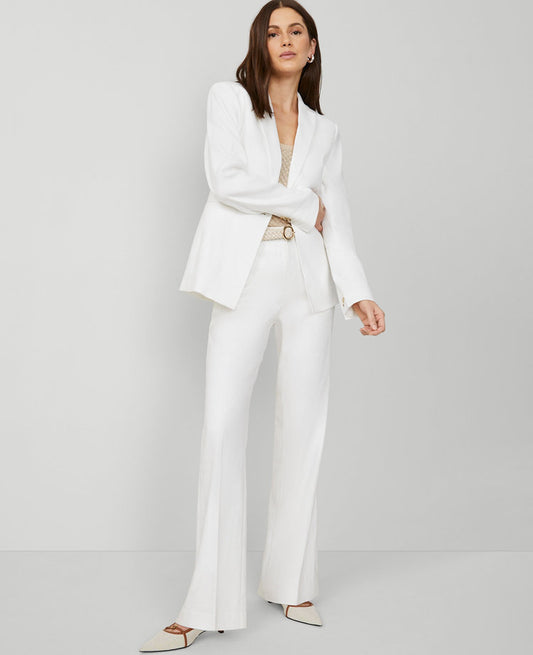 The Petite Trouser Pant in Herringbone Linen Blend