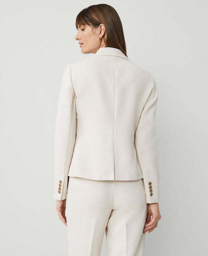 The Petite Shorter One Button Blazer in Fluid Crepe