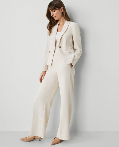 The Petite Shorter One Button Blazer in Fluid Crepe
