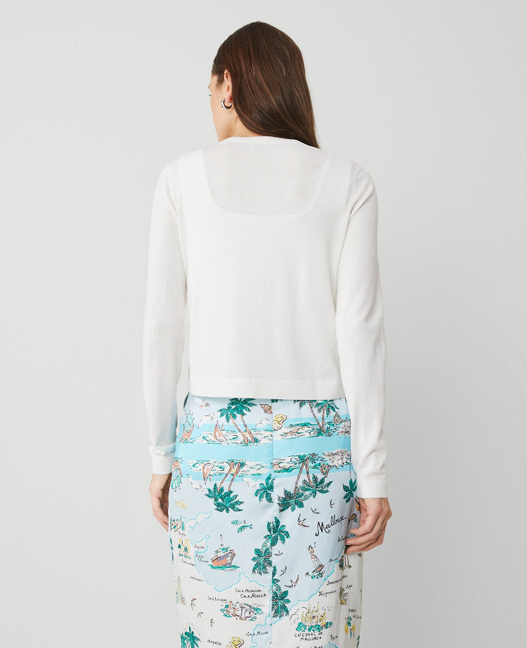 Cropped Open Cardigan