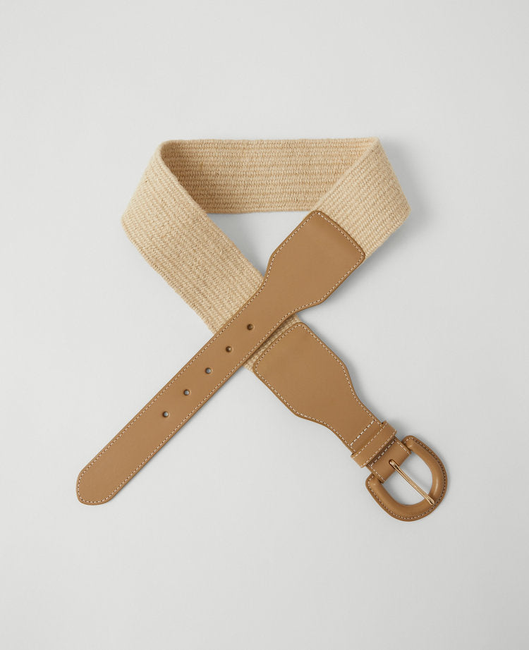 Straw Covered Buckle Belt