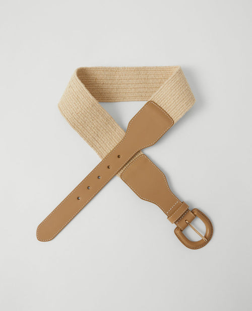 Straw Covered Buckle Belt