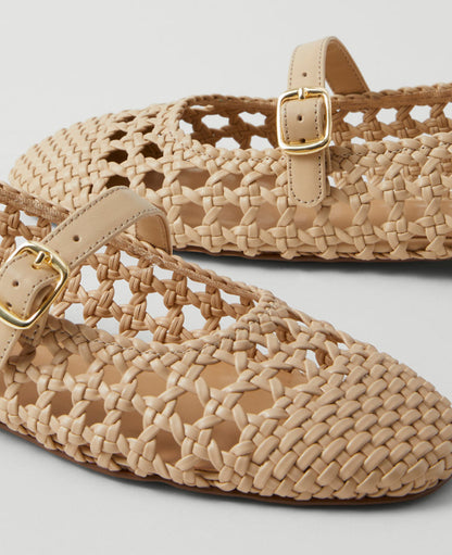 Woven Mary Jane Ballet Flats
