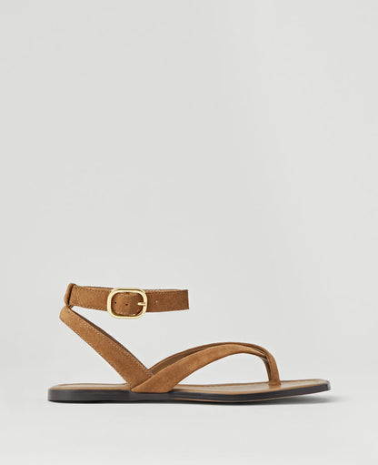 Weekend Collection Suede Buckled Ankle Strap Sandals
