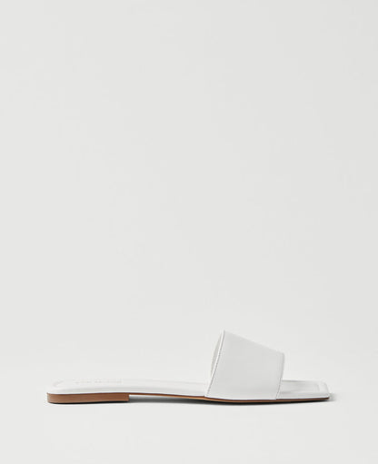 Leather Single Strap Slide Sandals