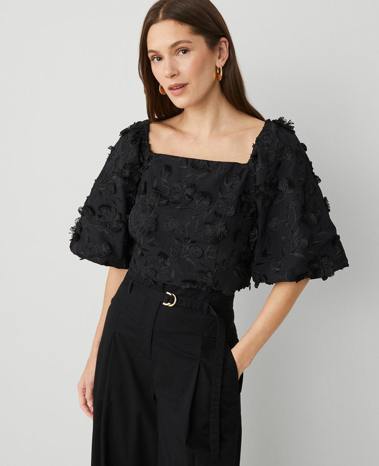 Floral Square Neck Blouse