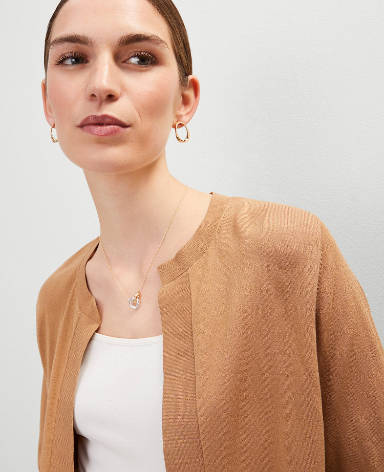Petite Cropped Open Cardigan