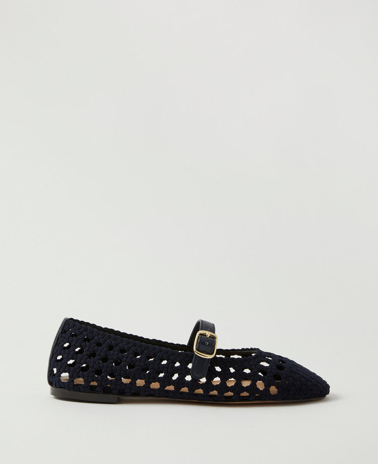 Woven Mary Jane Ballet Flats