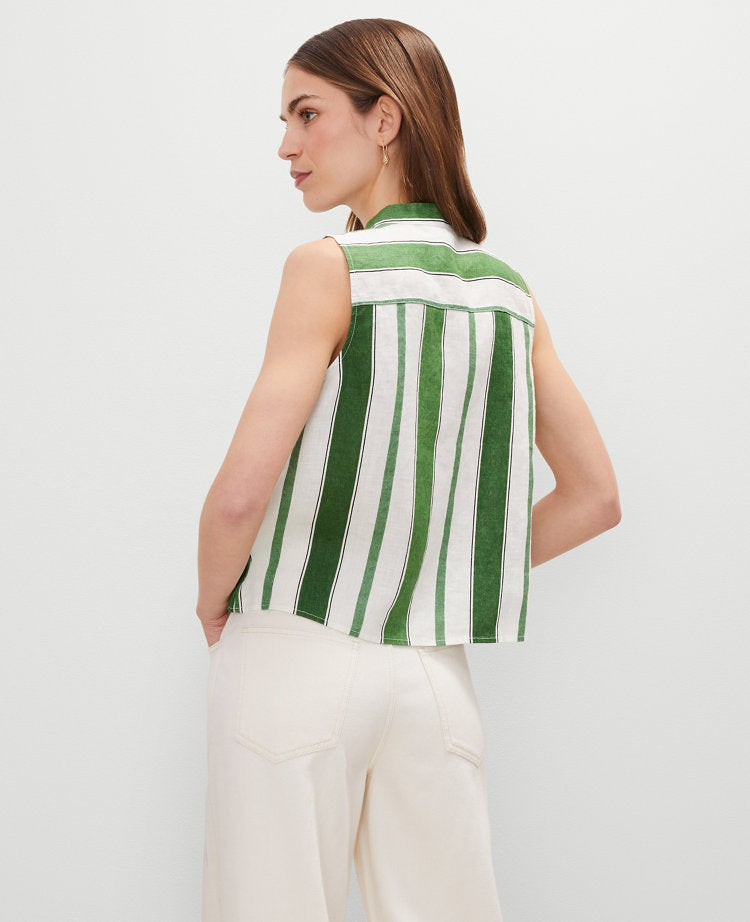 Striped Linen Tank Top
