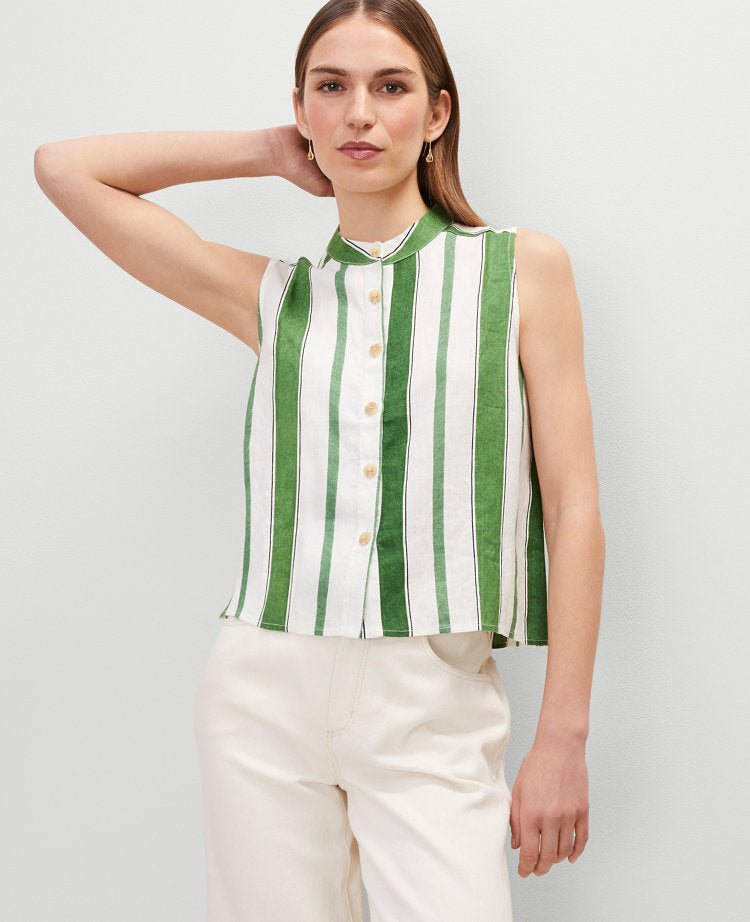 Striped Linen Tank Top