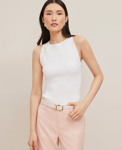 Ribbed Halter Sweater Shell