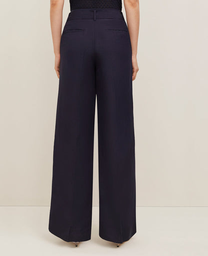 The Petite Belted Wide-Leg Pant in Linen Blend — Curvy Fit