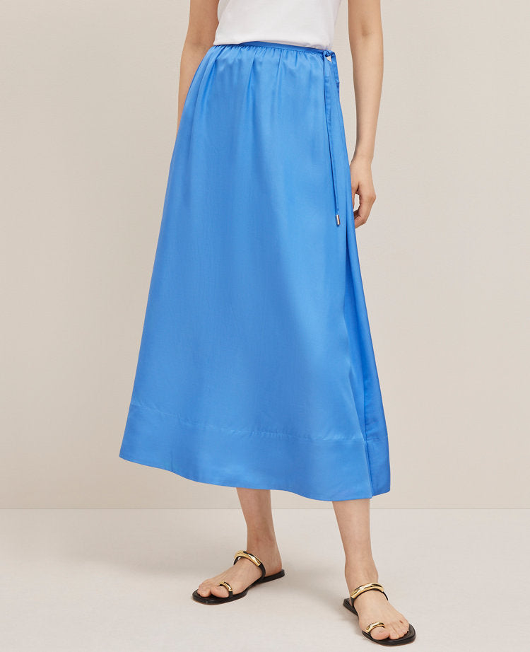 Petite Side-Tie Midi Skirt