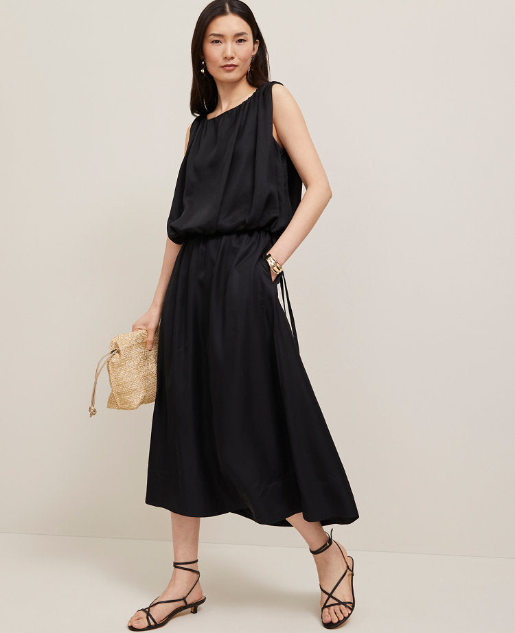 Petite Side-Tie Midi Skirt