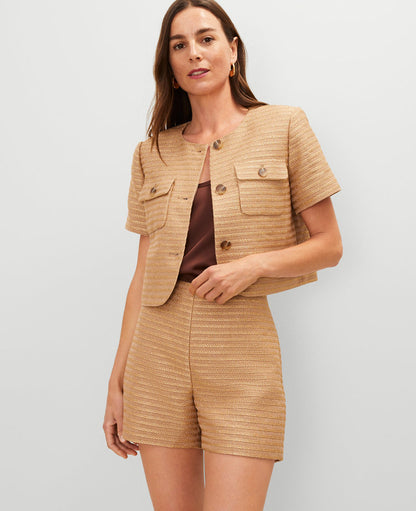 Petite Metallic Tweed Jacket