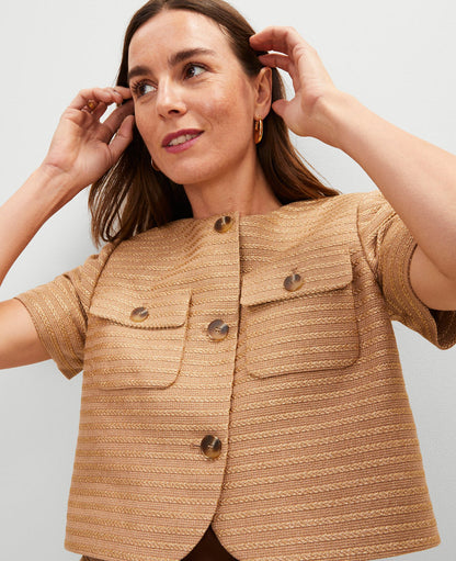 Petite Metallic Tweed Jacket
