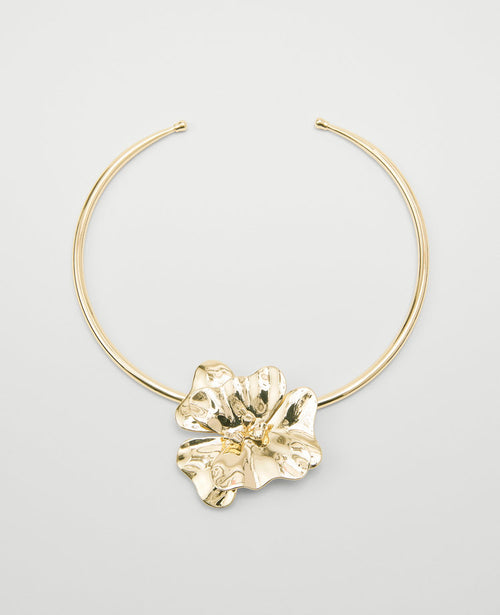 Metal Flower Statement Necklace
