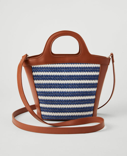 Weekend Collection Striped Straw Shoulder Bag