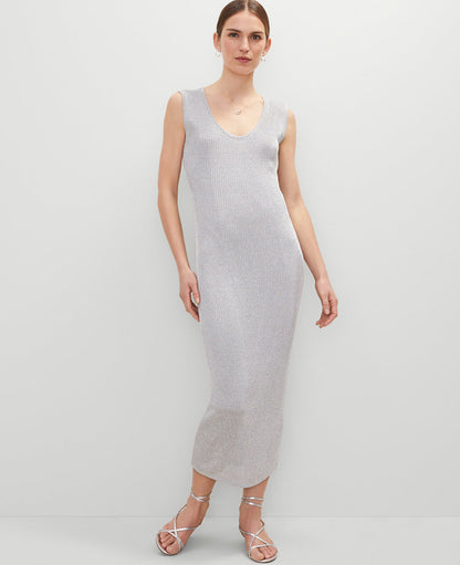 Petite Scoop Neck Lurex  Dress
