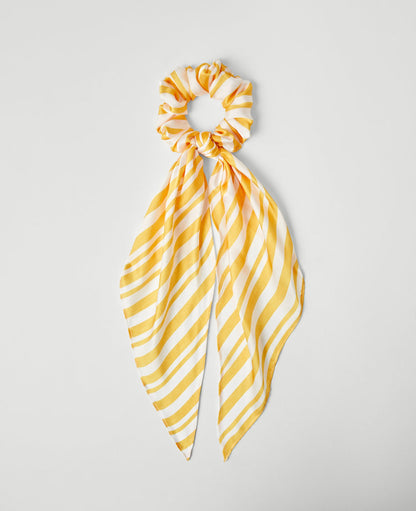 Weekend Collection Striped Silk Scrunchie