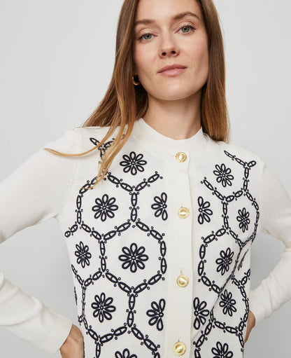 Petite Floral Embroidered Cardigan