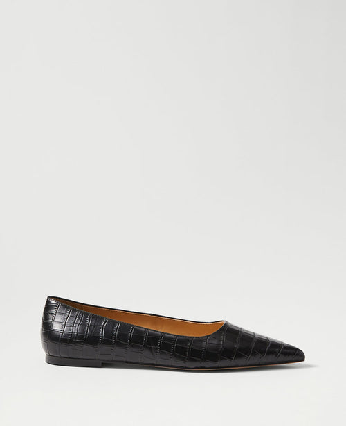 Weekend Collection Pointy Toe Croco Ballet Flats