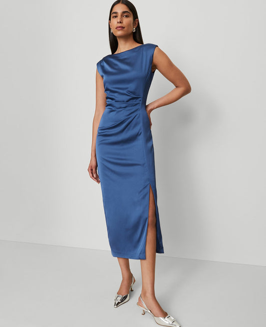 Asymmetric Satin Sheath Dress