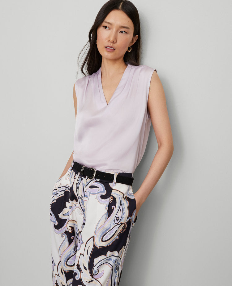 Petite Mixed Media V-Neck Top
