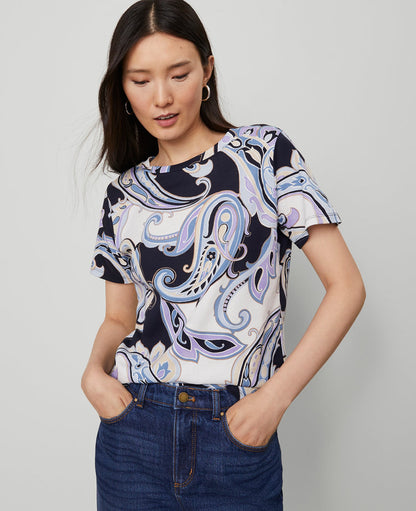Petite Paisley Crew Neck Tee