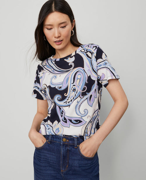 Petite Paisley Crew Neck Tee