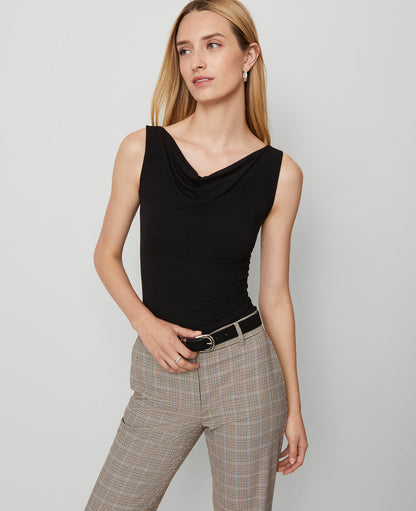 Petite Draped Cowl Neck Top