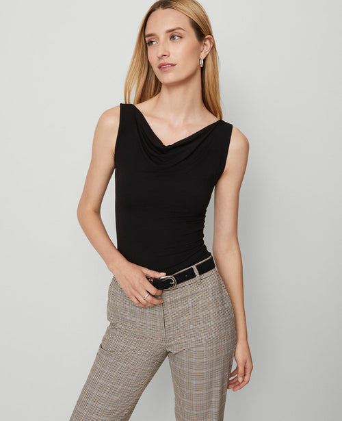 Petite Draped Cowl Neck Top