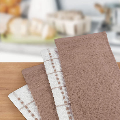 Kitchen Towels [12 Pack], 15 x 25 Inches, 100% Ring Spun Cotton Super Soft and Absorbent Linen Dish Towels, Tea Towels and Bar Towels Set (Black)